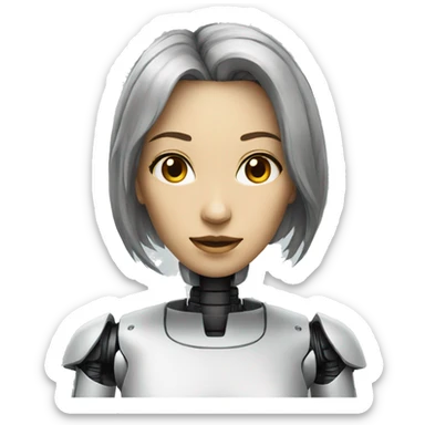 female robot companion sticker