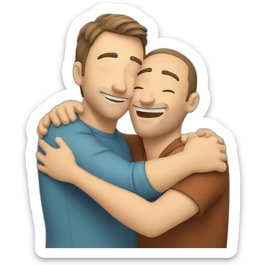 Bâle caucasian man hug sticker