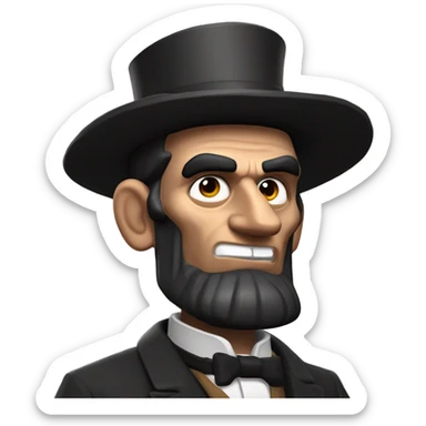 Abraham Lincoln in tf2 a little deep fried that it’s glitching sticker