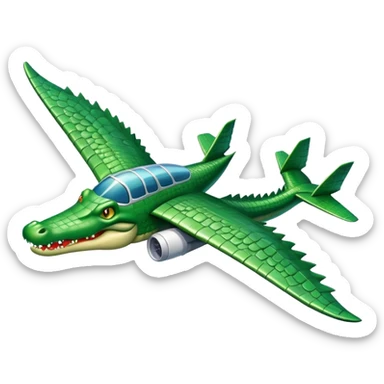 Cocodrilo combinado con avión sticker
