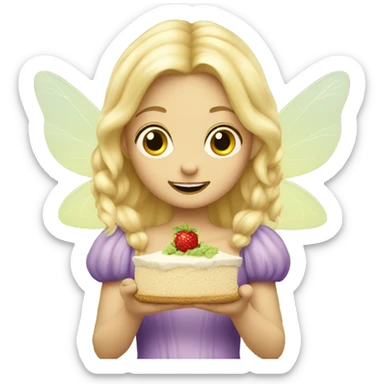 Blond fairy eating  sticker