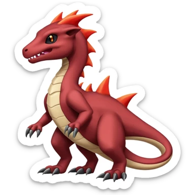 Black and magmatic Salazzle-Cubone-Salandit-Charmeleon-fusion (full body) sticker