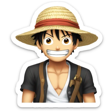 generate an emoji for anime character "Luffy" in one piece sticker