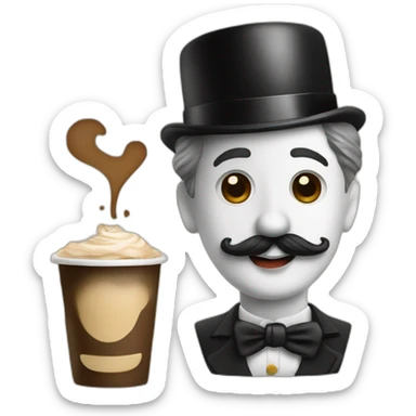 Charlie chaplin and a cofee sticker