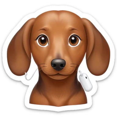 Dashound with AirPods sticker