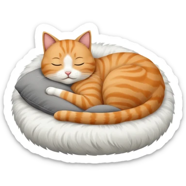 The cat sleeps on the pillow sticker