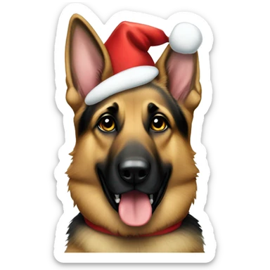 Female German shepherd dressed like Santa sticker