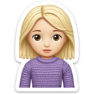blonde knitted doll sticker
