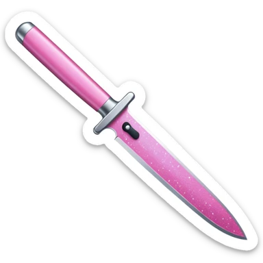 glitter pink knife sticker