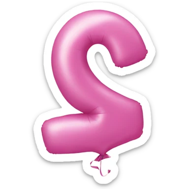 Pink balloon shaped like a number 4 sticker