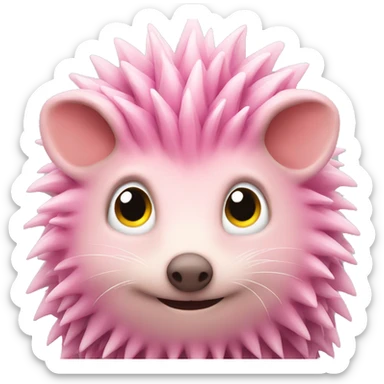 Pink hedgehog sticker