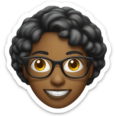 A black woman nerd with glasses and smile elusive sticker