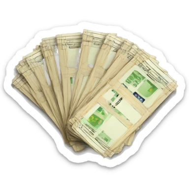 wad of tickets euro sticker