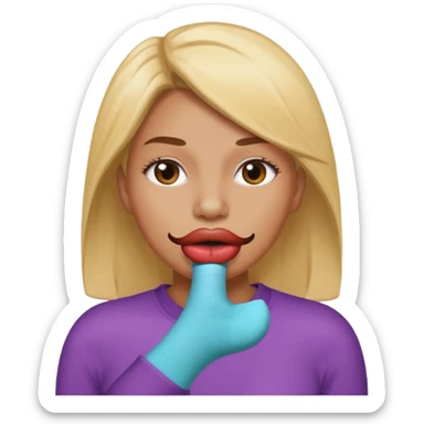 Sock in woman's mouth  sticker