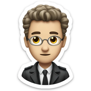 Detective man with black halo and tiny wings sticker