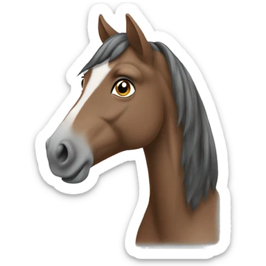 brown-grey speckled horse sticker