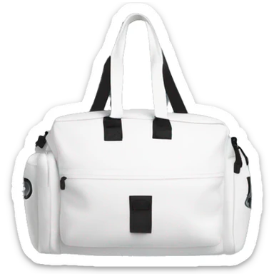 all white shoulder gym bag, white strap sticker