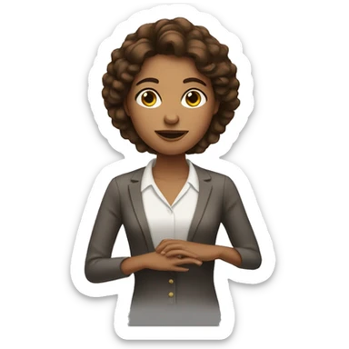 woman with piano and brown hair sticker