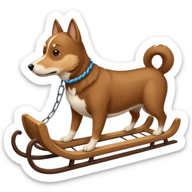 sled drives by dog sticker