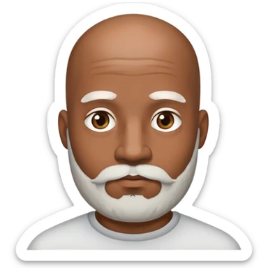Brown skin guy with bald head and thick salt and pepper beard  sticker