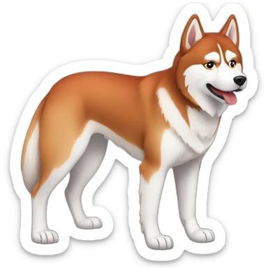 Red Siberian husky full body sticker