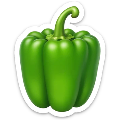 A green bell pepper vegetable sticker