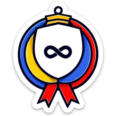 lifetime warranty badge with infinity symbol and medal ribbon sticker