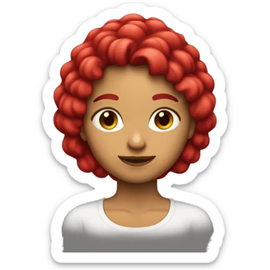 Chica con pelo rojo más o menos largo y ondulado  sticker