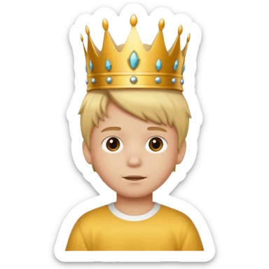 Niño con pelo mono y corona  sticker