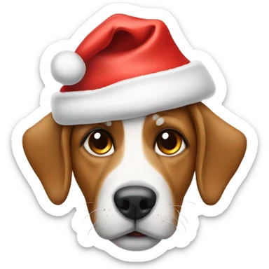 Dog wearing Christmas hat sticker