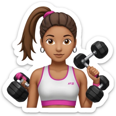 Mujer en gimnasio, peruana con coleta  sticker