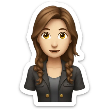 female concert photographer with brown hair at work sticker