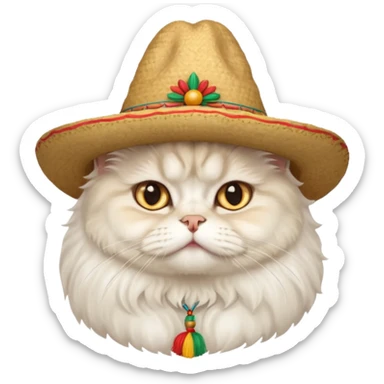 mexican hat persian cat sticker