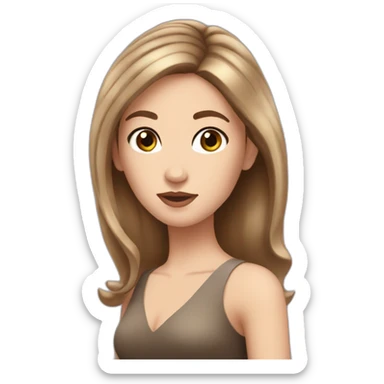 white pretty girl with  brown hair like gossip girl sticker