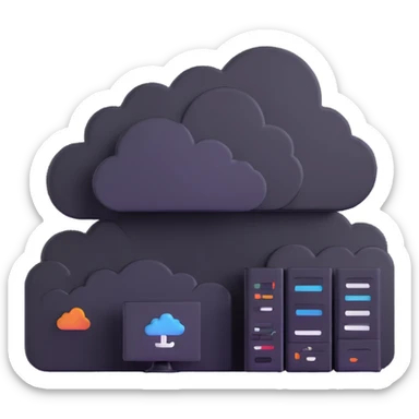 cloud server with data center logo sticker