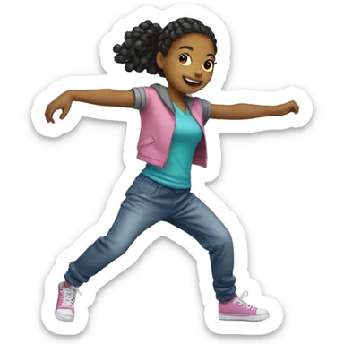 Girl breakdancing sticker