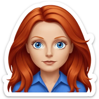 Geri Halliwell with blue eyes, long red hair sticker