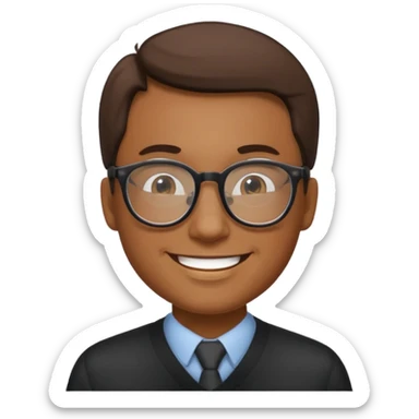 man wear glasses smile sticker