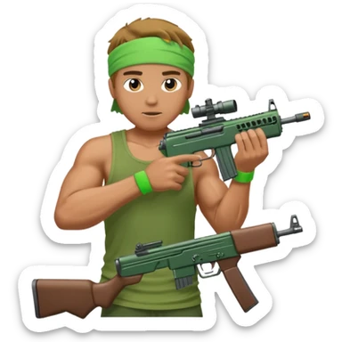 Rambo shooting sticker