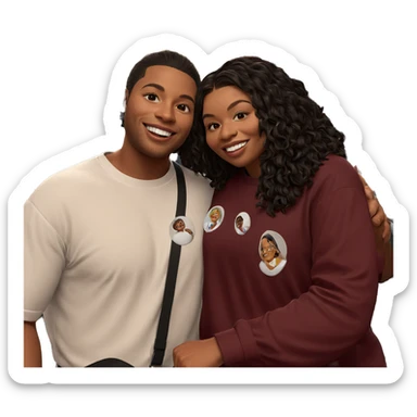 smiling boys in white shirts sticker