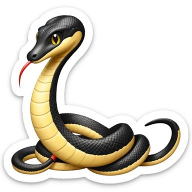 uma lamparina tradicional branca   com uma cobra  preta em volta da lamparina  sticker