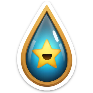 a star inside a teardrop sticker