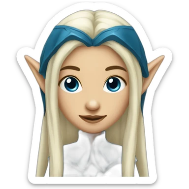 Long-dark-blue-hair-elf-girl sticker