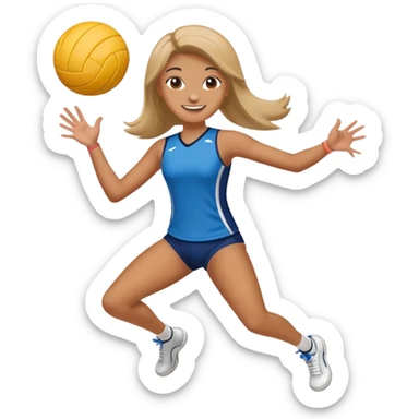 girl playing volleyball  sticker