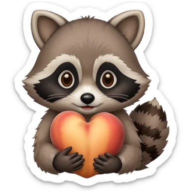 Raccoon in a peach 🦝🍑  sticker