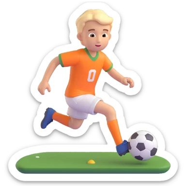 boy playing football, 3D emoji style sticker