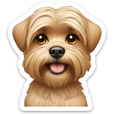 underbite beige shorkie dog halfbody shot with brown ears sticker