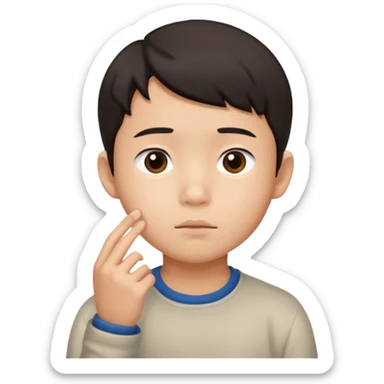 asian boy question mark sticker