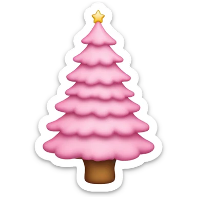 baby pink christmas tree sticker