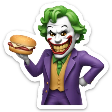 Joker holding sausage spewing mayo sticker